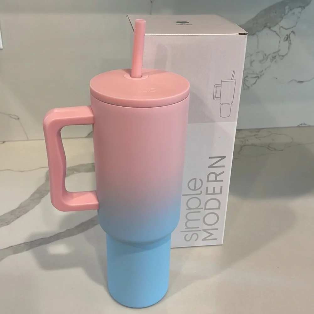 Simple Modern - SWEET TAFFY (pink+blue) - 40 oz Trek Tumbler with Handle - NWT!